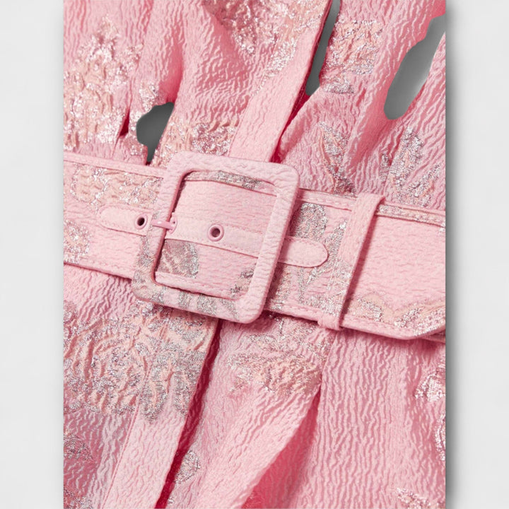 Anabella - Rosa Maxikleid mit kurzen Puffärmeln