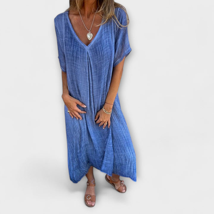 Juliette - Blaues luftiges Malaga-Kleid