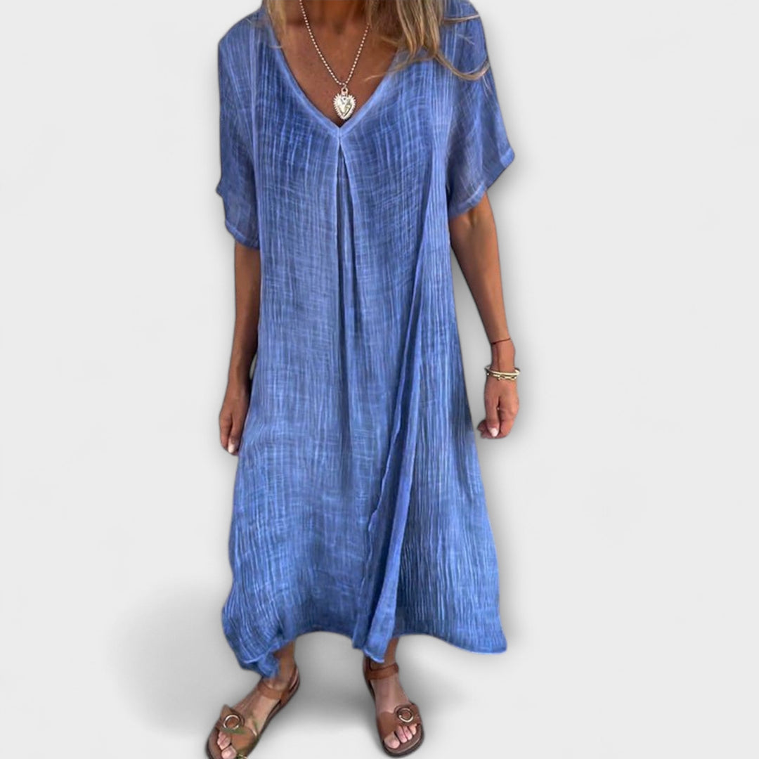 Juliette - Blaues luftiges Malaga-Kleid