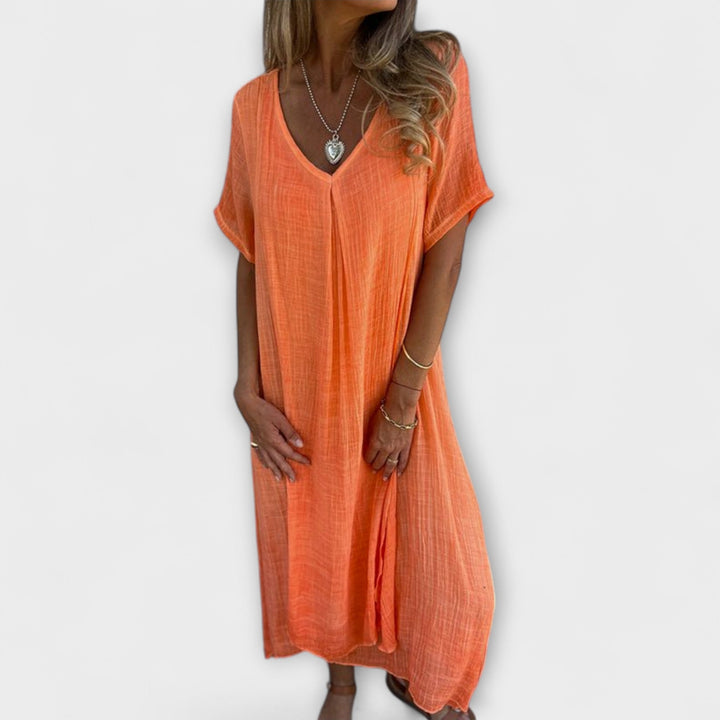 Juliette - Blaues luftiges Malaga-Kleid