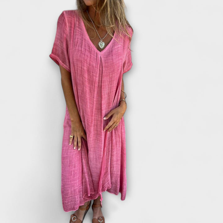 Juliette - Blaues luftiges Malaga-Kleid