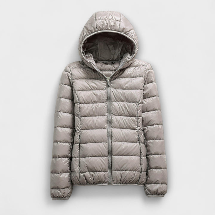 Manuela - Altrosa Winterjacke mit Kapuze