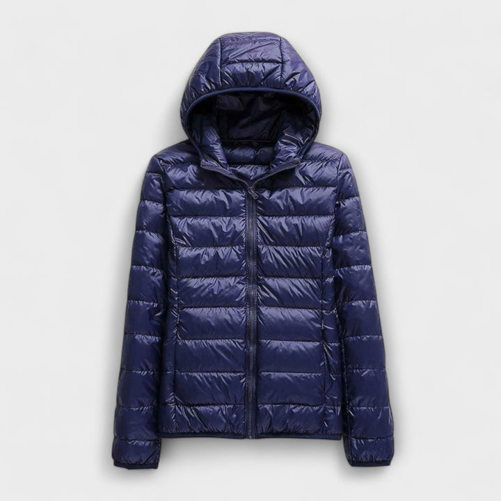 Manuela - Altrosa Winterjacke mit Kapuze