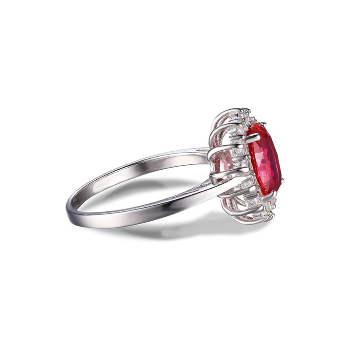 White Gold Ring Eabha with Ruby