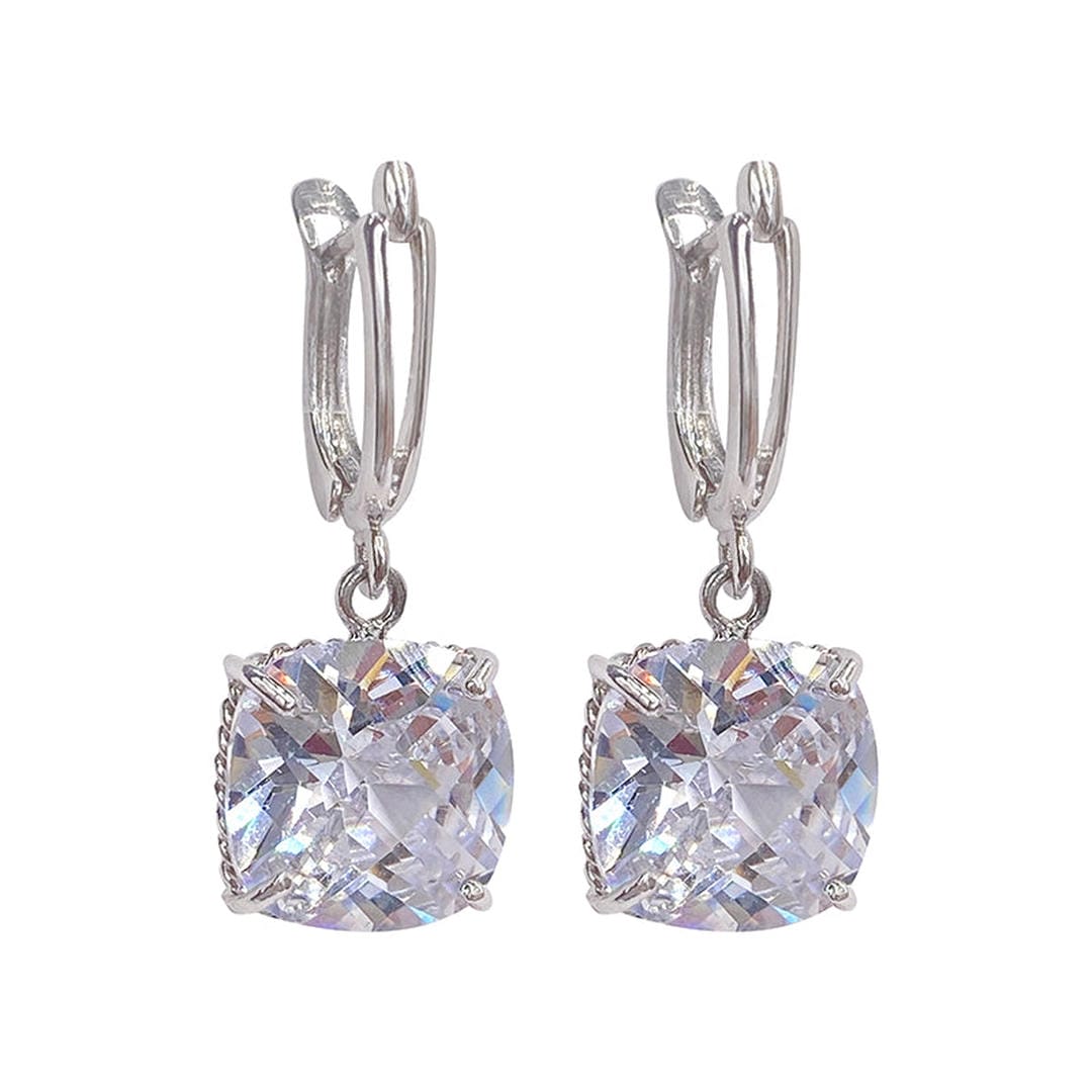 White Gold Drop Earrings Fionnuala with Zirconia