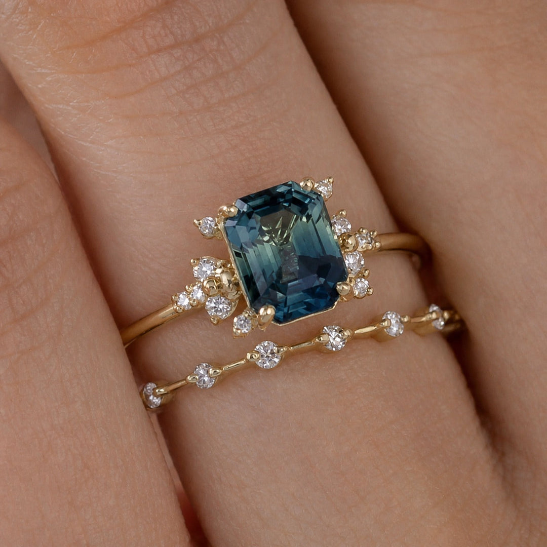 Gold Ring Set Sorcha with Sapphire