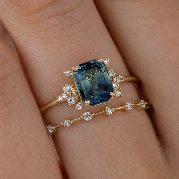 Gold Ring Set Sorcha with Sapphire