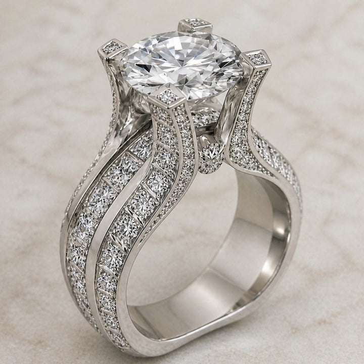 Rose Gold Ring Béibhinn with Crystal