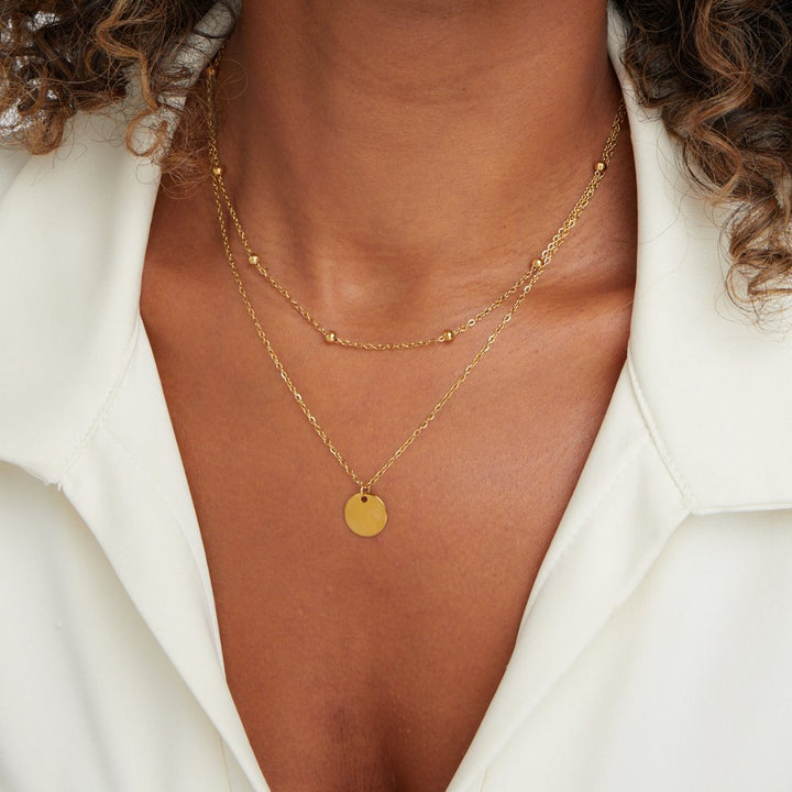 Gold Chain Necklace Eabha with Coin Pendant