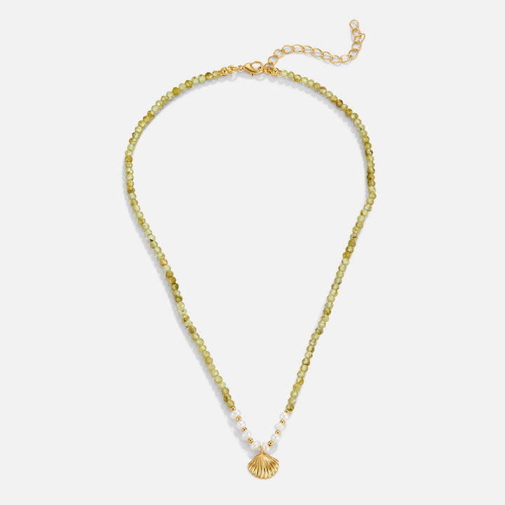 Gold Beaded Necklace Sinéad with Shell Pendant