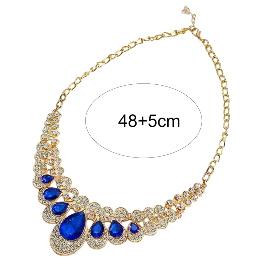 Gold Jewellery Set Maeve with Sapphire