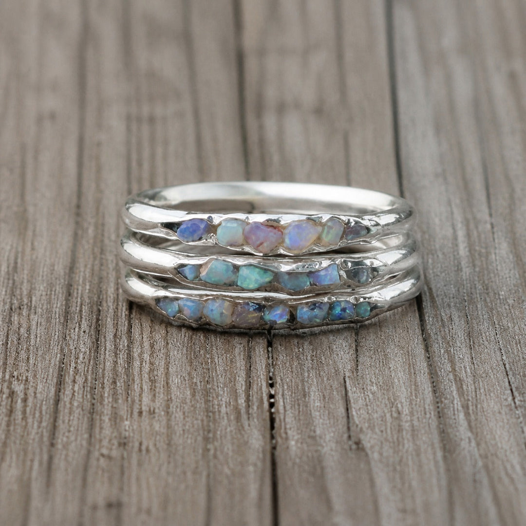 Silver Ring Aoife with Opal Stones