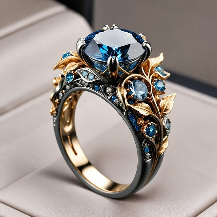 Gold Ring Órla with Blue Sapphire