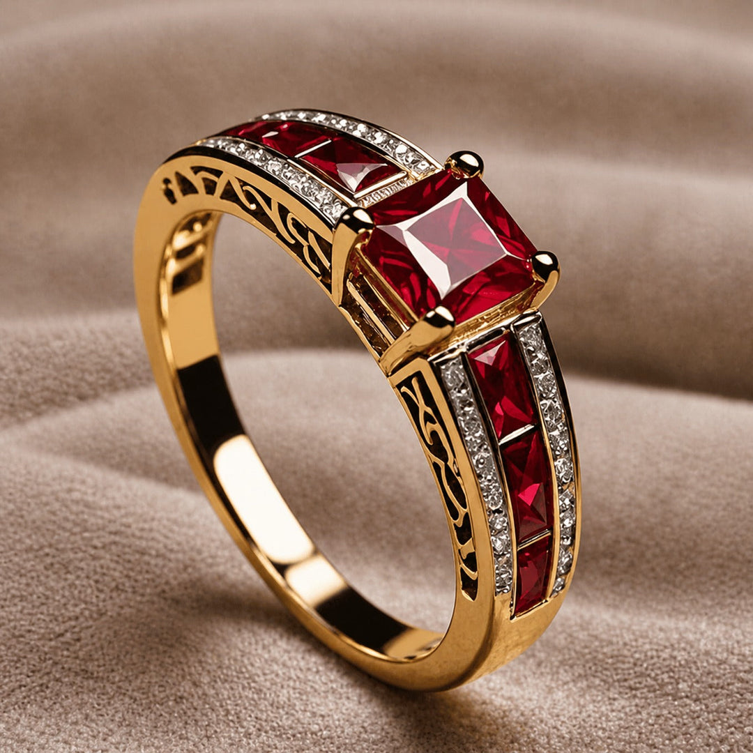 Gold Ring Gráinne with Ruby