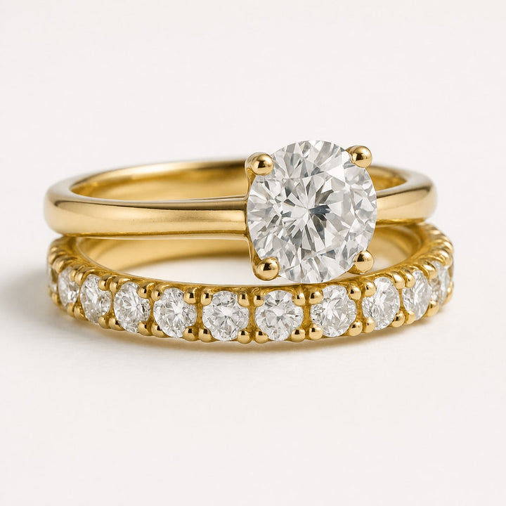 Gold Ring Set Kinsale with Crystals