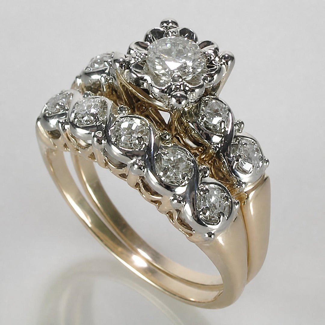 Gold Ring Set Ciara with Crystals