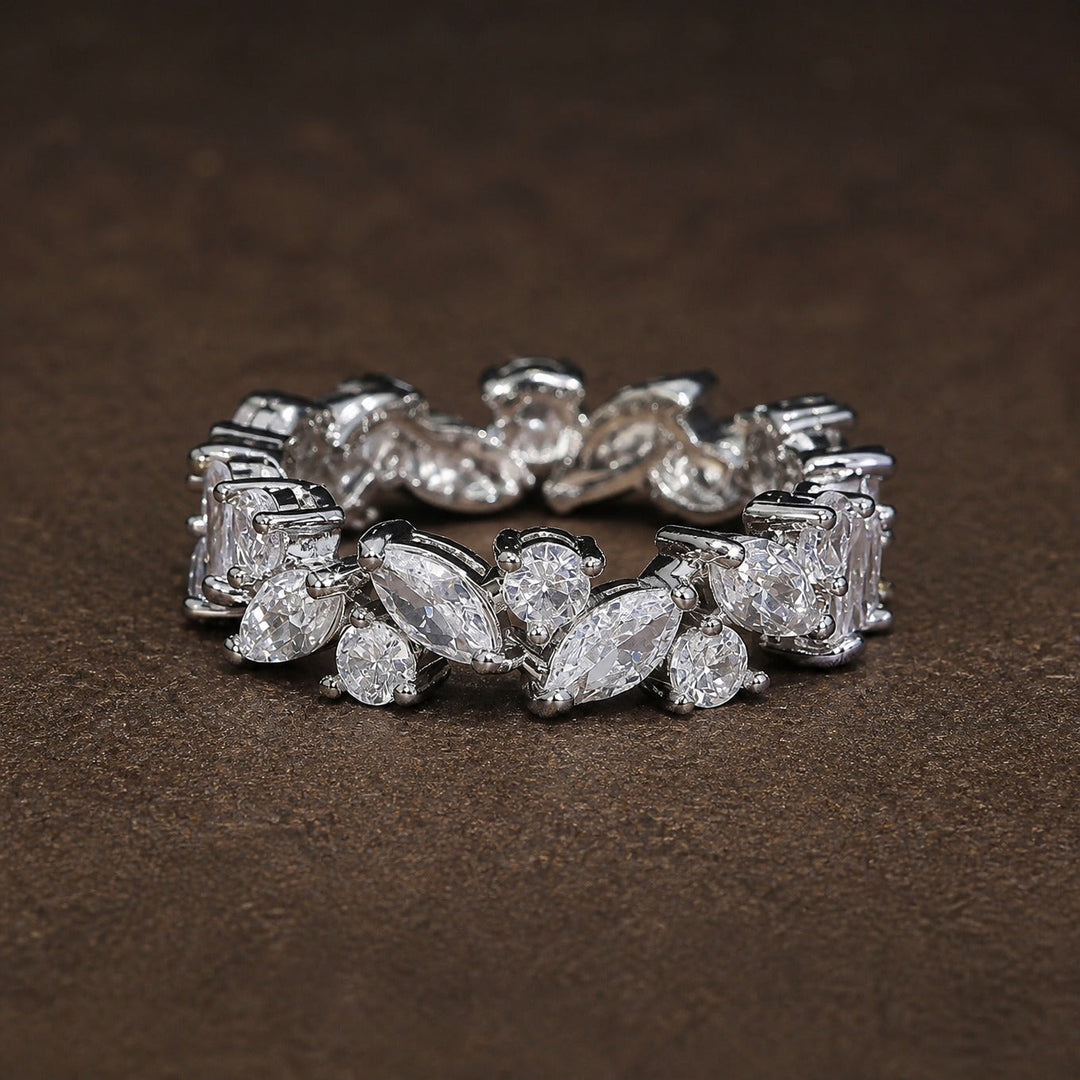 Silver Eternity Ring Eabha with Crystals