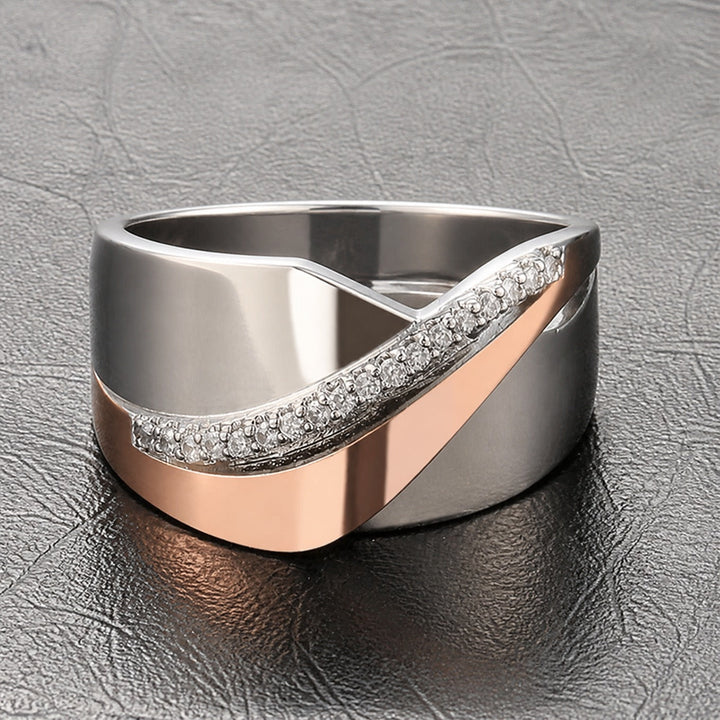 Silver & Rose Gold Ring Ciara with Zirconia