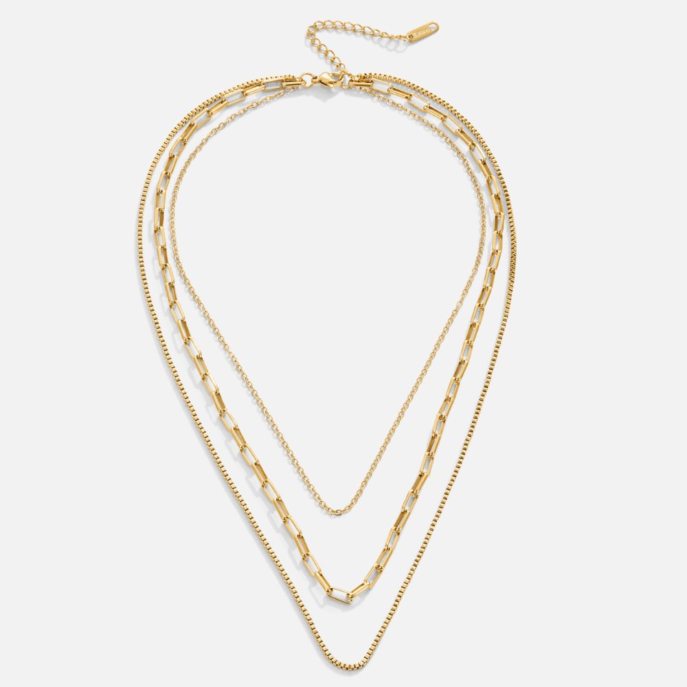 Gold Chain Necklace Sadhbh with Triple Layer