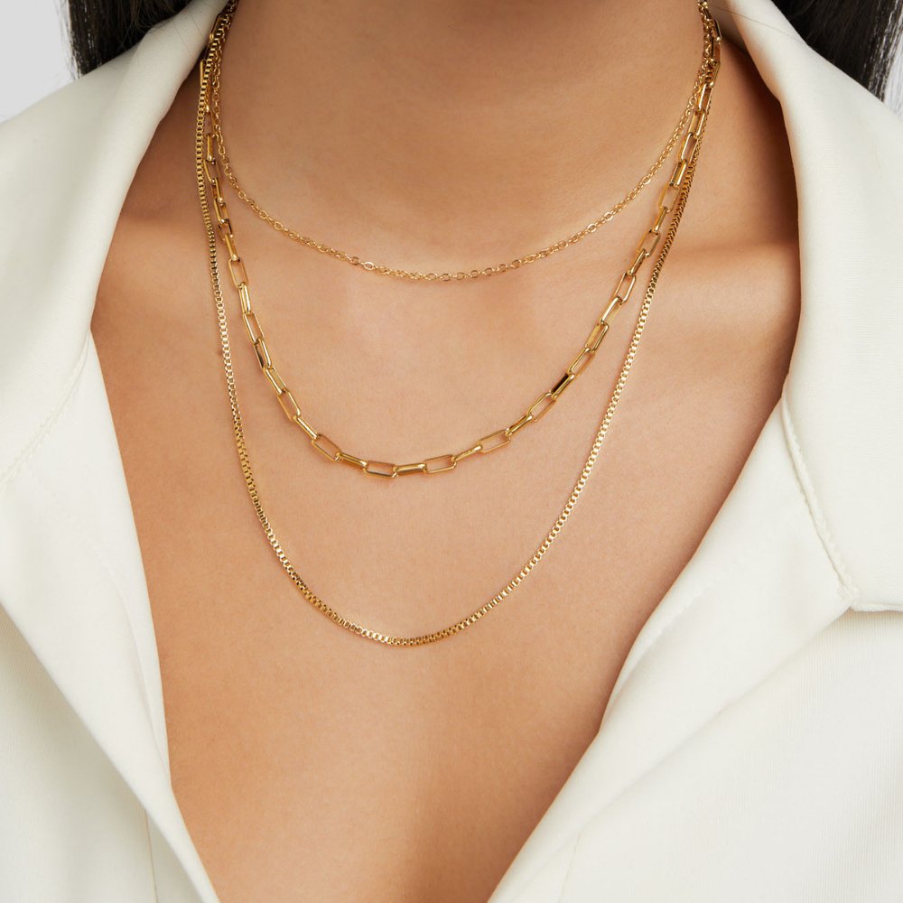 Gold Chain Necklace Sadhbh with Triple Layer