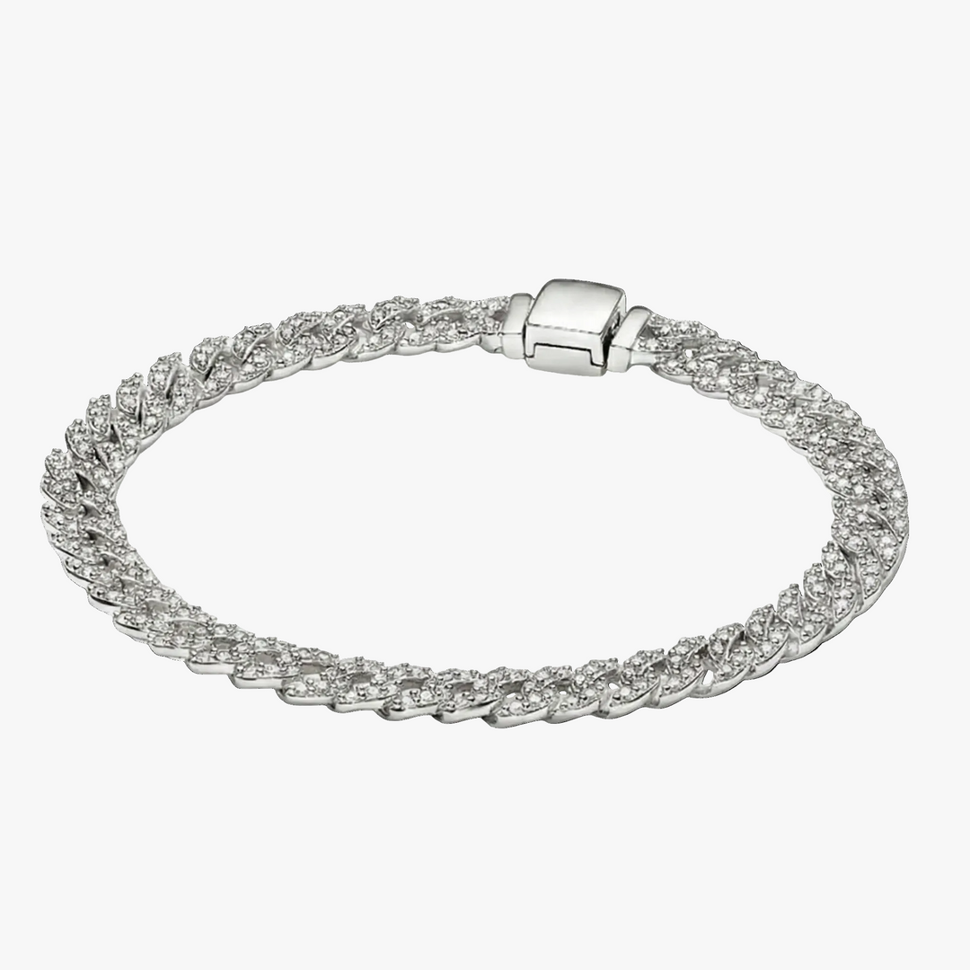 Silver Chain Bracelet Aoibhinn with Crystal Pavé