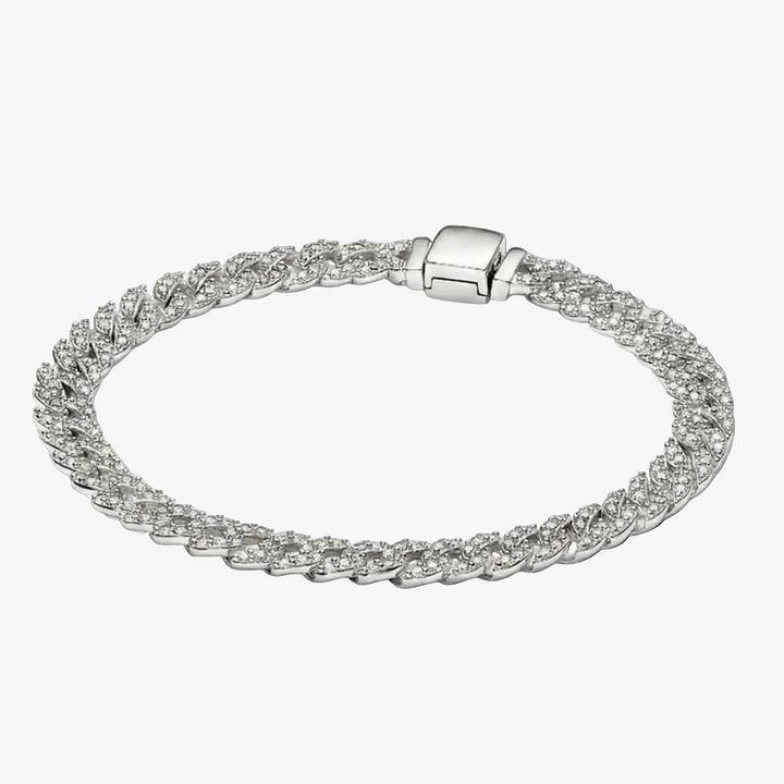 Silver Chain Bracelet Aoibhinn with Crystal Pavé
