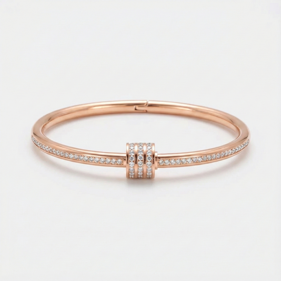 Rose Gold Bangle Aoibhinn with Crystals