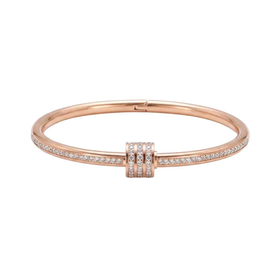 Rose Gold Bangle Aoibhinn with Crystals