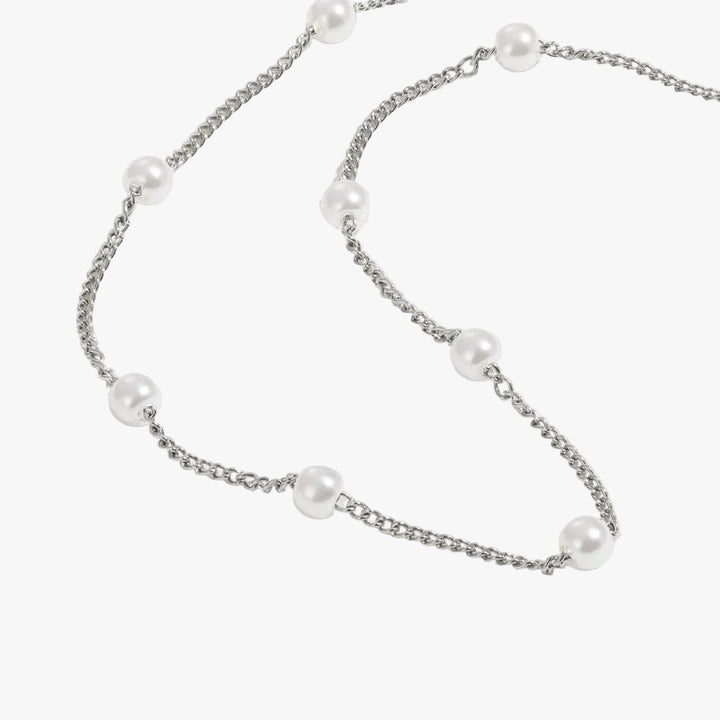 Silver Beaded Necklace Órla with Pearls