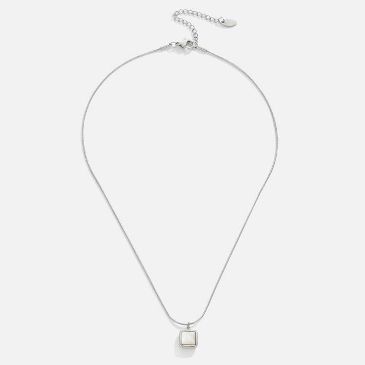 Silver Necklace Laoise with Square Pendant
