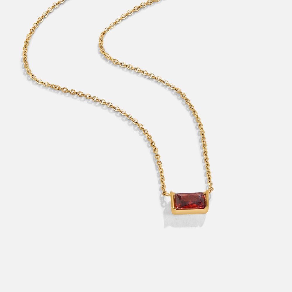 Gold Necklace Niamh with Baguette Ruby