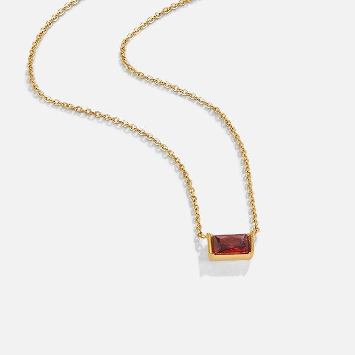 Gold Necklace Niamh with Baguette Ruby