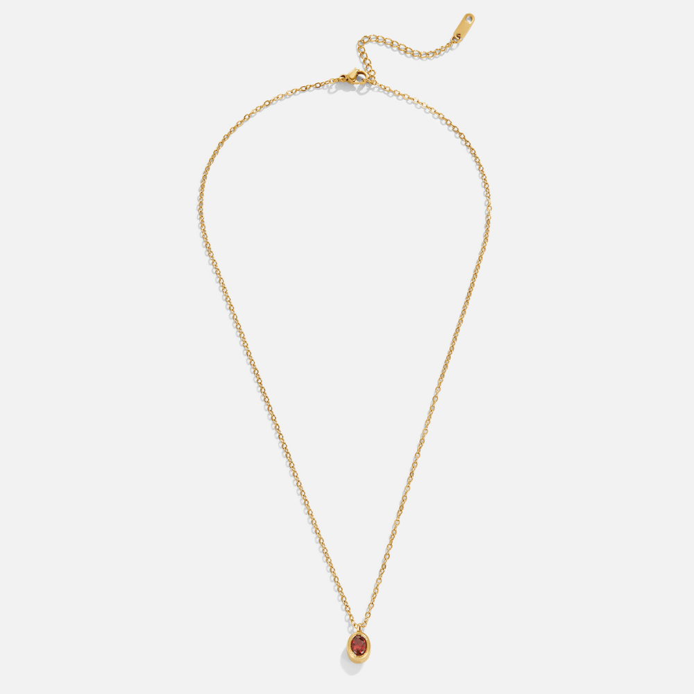 Gold Necklace Aoife with Ruby