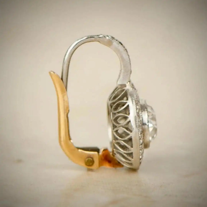 Gold & Silver Drop Earrings Gráinne with Crystal
