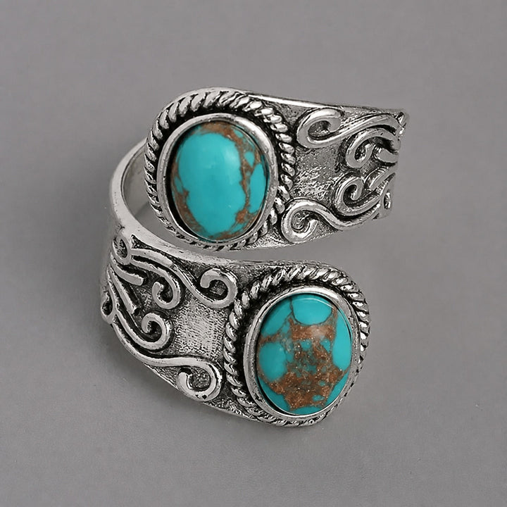 Silver Wrap Ring Gráinne with Turquoise
