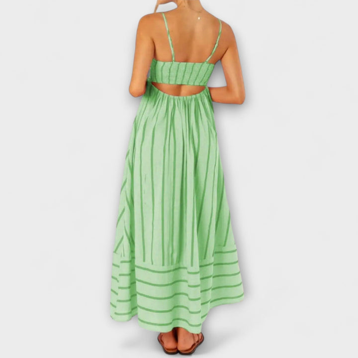 Svea - Rosa gestreiftes Maxikleid