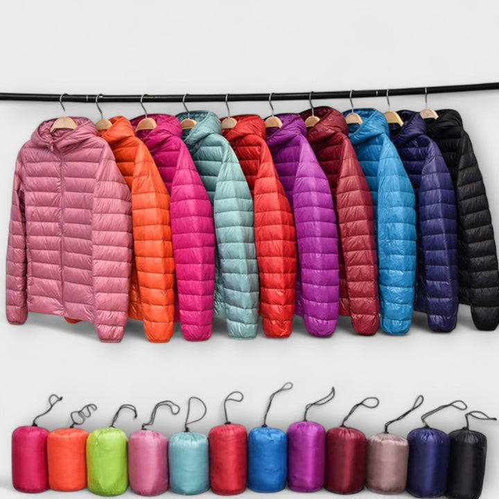 Manuela - Altrosa Winterjacke mit Kapuze