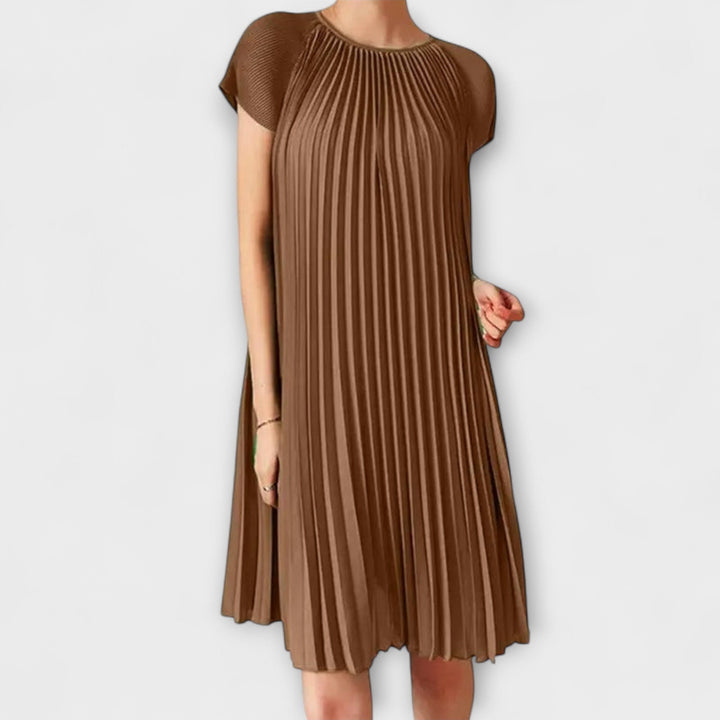 Elegantes schwarzes Plisseekleid