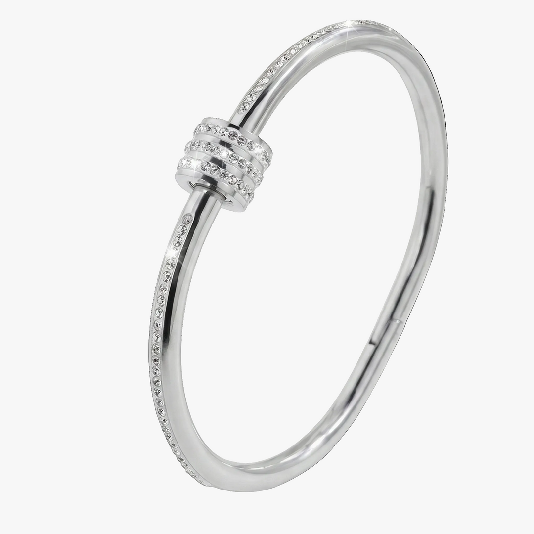 Silver Bangle Muirne with Zirconia