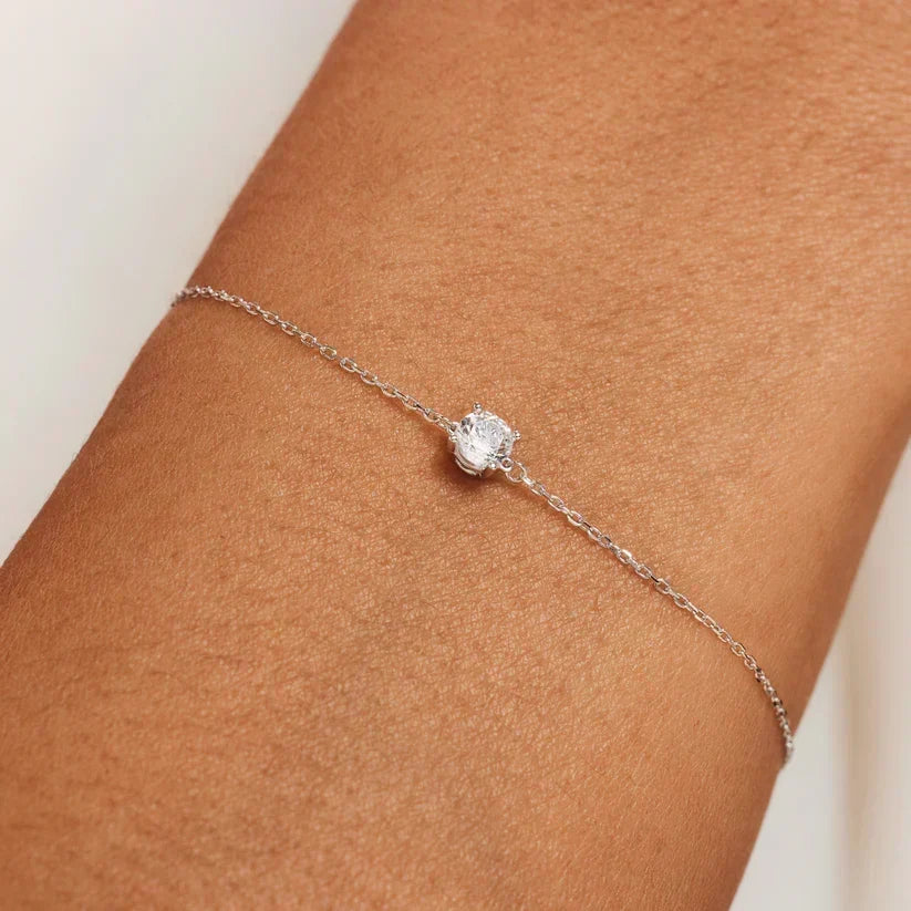 Silver Chain Bracelet Aoibhinn with Crystal