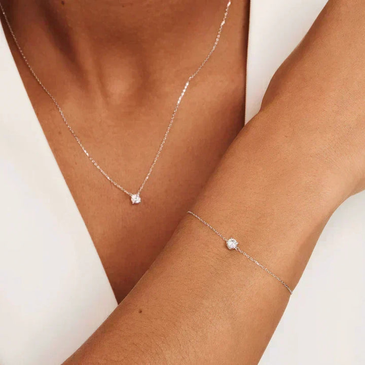 Silver Chain Bracelet Aoibhinn with Crystal