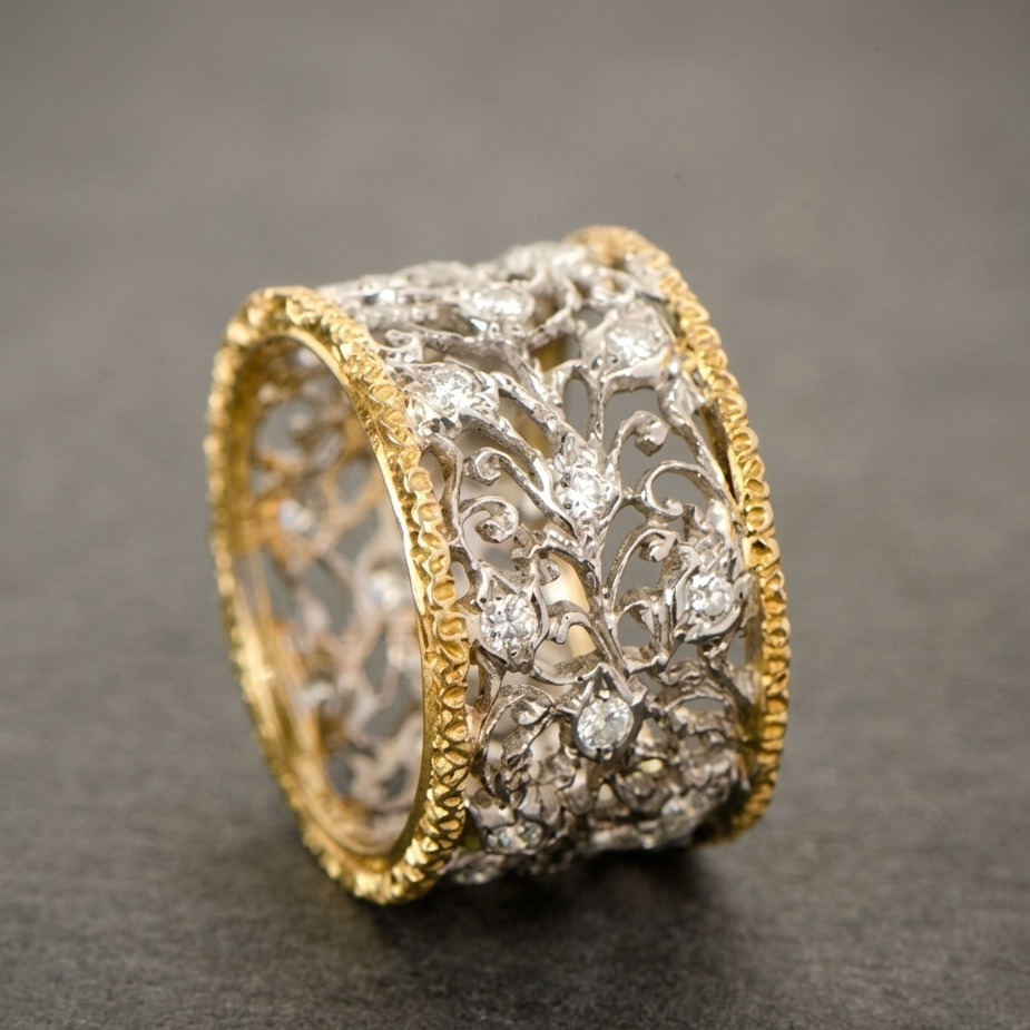 Gold & Silver Ring Méabh with Zirconia