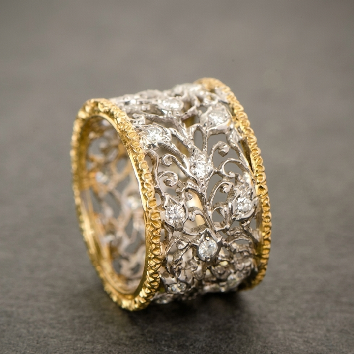Gold & Silver Ring Méabh with Zirconia